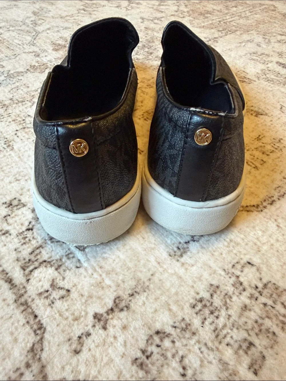 Michael Kors Black Monogram Slip-On Loafers